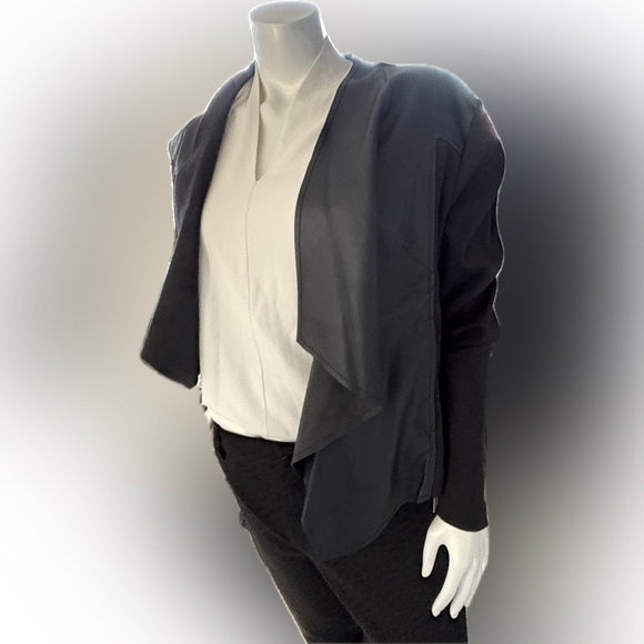 NWOT Women’s edyson black faux leather and knit 
jacket‎ / blazer w/ pockets XXL - Picture 1 of 9